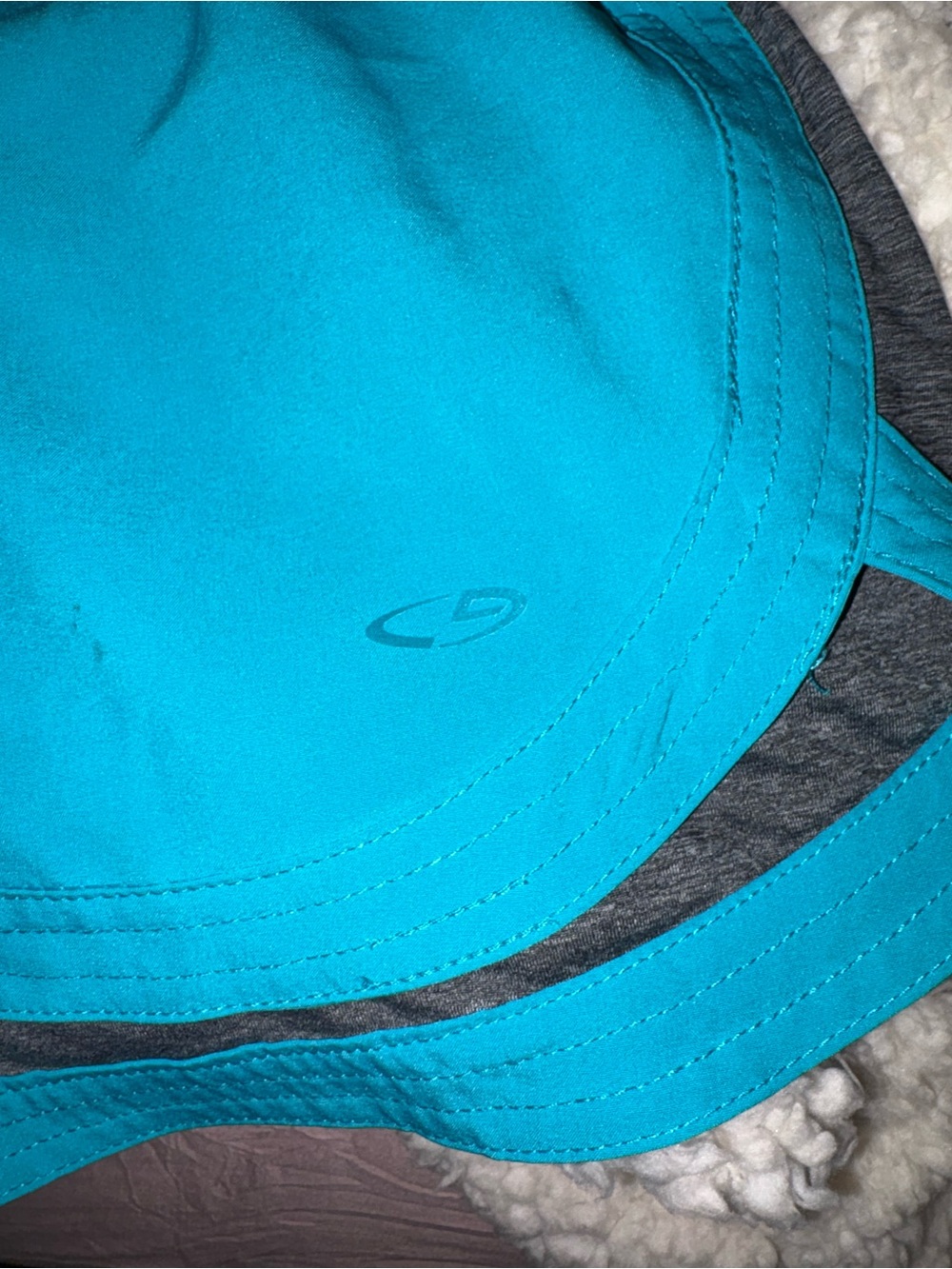 Champion Teal Athletic Running Shorts with Charcoal Trim - Picture 2 of 4